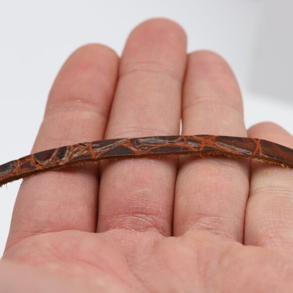 Brown Leather Choker Adjustable Genuine leather Chokers  (#18) - Picture 4 of 11